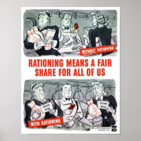 Rationering betekent een billijk aandeel voor ons