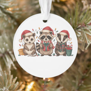 Raton de Noël Opossum Panda Chapeau de Père Noël X