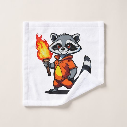 Raton laveur avec torche (Gant de toilette)