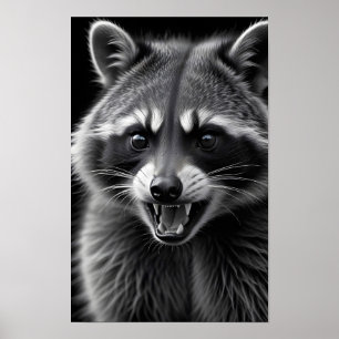 Raton laveur faune majestueuse affiche d'art de la