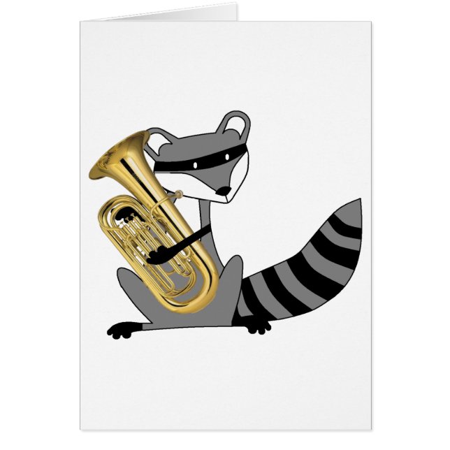 Raton laveur jouant l'euphonium (Devant)