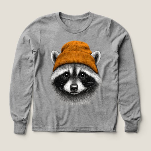Raton laveur mignon avec bonnet - Graphisme faune  (Motif recto)