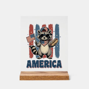 Raton laveur patriotique America conception de t-s