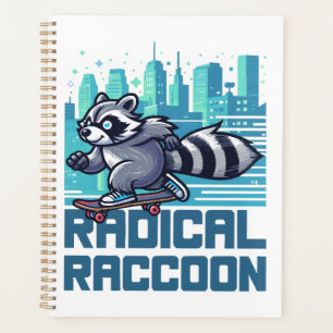 Raton laveur radical skateboardeur urbain