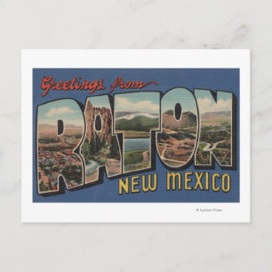 Raton, New Mexico - Grote Letter-scènes Briefkaart