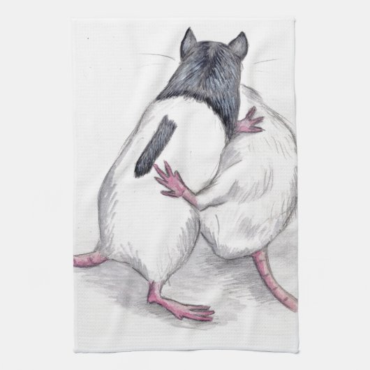 rats jouant serviette de cuisine (Vertical)