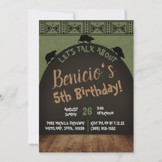 Rats le long de son dos anniversaire Invitation (Devant)