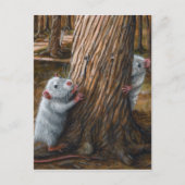Rats par vieux arbre cache et chercher carte posta (Devant)