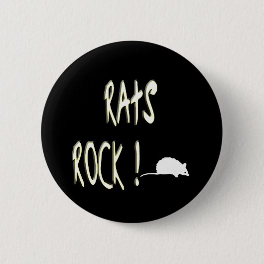 Rats Rock. Knoop Ronde Button 5,7 Cm (Voorkant)