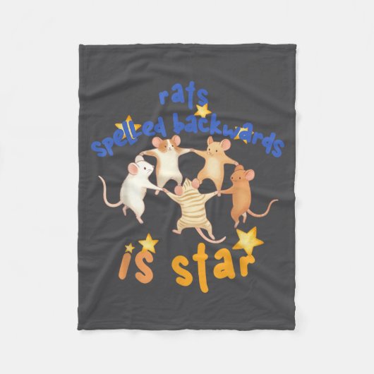 Rats Spelled Backwards Is Star Funny Rat Meme Rat Fleece Deken (Voorkant)