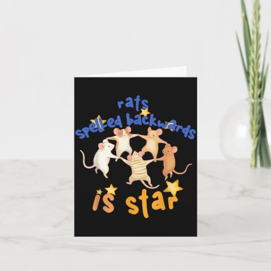 Rats Spelled Backwards Is Star Funny Rat Meme Rat  Kaart (Voorkant)