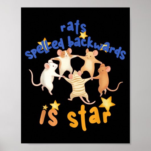 Rats Spelled Backwards Is Star Funny Rat Meme Rat  Poster (Voorkant)