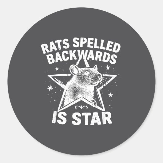 Rats Spelled Backwards Is Star  Ronde Sticker (Voorkant)