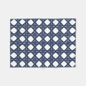 Rattan Basketweve Pattern (zeemacht en witte zomer Fleece Deken (Voorkant (Horizontaal))