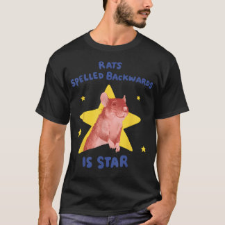 Ratten achterstevoren gespeld is ster Grappige rat T-shirt