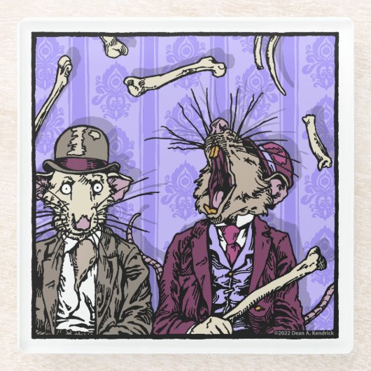 Ratten en Botten - Pop Gothic Nightmare Surreal Glazen Onderzetter (Voorkant)