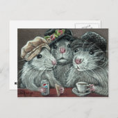 Ratten in Petten Eatend Lunch Briefkaart (Voorkant / Achterkant)