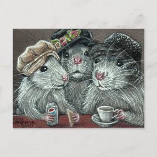 Ratten in Petten Eatend Lunch Briefkaart