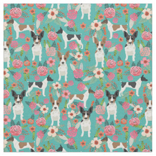  rattenfloralen turquoise stof