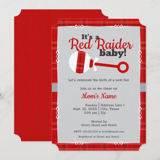 Rattle Raider Baby shower Kaart (Voorkant / Achterkant)