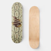 Rattle Snake op Faux Snakeskin Reptiel Skateboard (Voorkant)