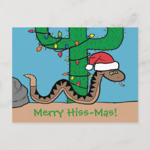 Rattlesnake Christmas Cactus Post Cards Feestdagenkaart