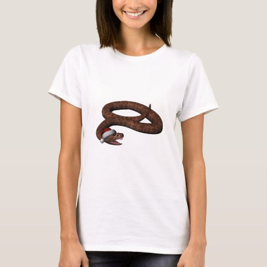 Rattlesnake met Santa Hat T-shirt (Voorkant)