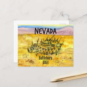 Rattlesnake Nevada Battleborn 1864 Desert Hills Briefkaart
