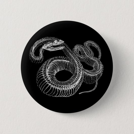 Rattlesnake Skeleton Ronde Button 5,7 Cm (Voorkant)