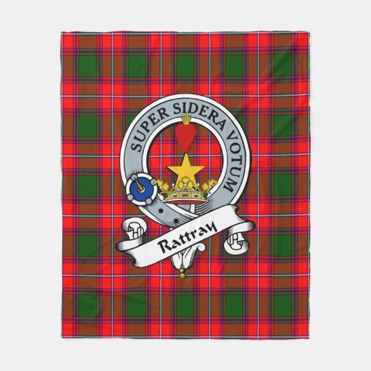 Rattray Ancient Clan Badge Tartan Pset Fleece Deken (Voorkant)