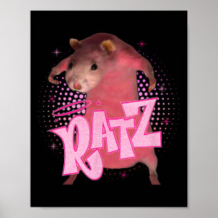Ratz Fun Pink Mouse Rat Meme Mannen Vrouwen Hallow Poster