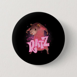 Ratz Fun Roze Muis Rat Meme Mannen Vrouwen Hallowe Ronde Button 5,7 Cm