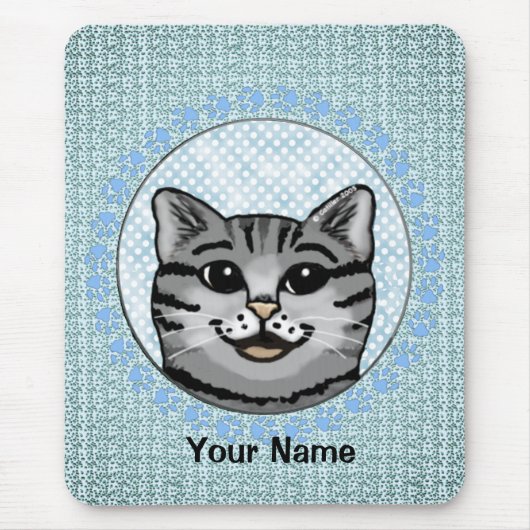 Ratzy Cat Face Mousepad Muismat (Voorkant)