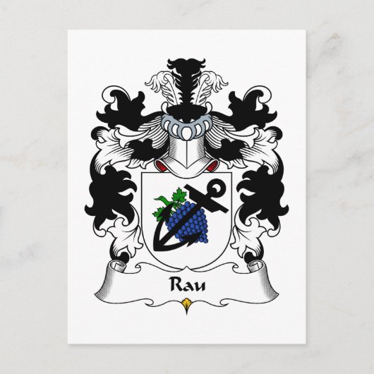 Rau Family Crest Briefkaart (Voorkant)