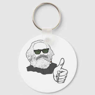 Rauchender Karl Marx mit Sonnenbrille Sleutelhanger