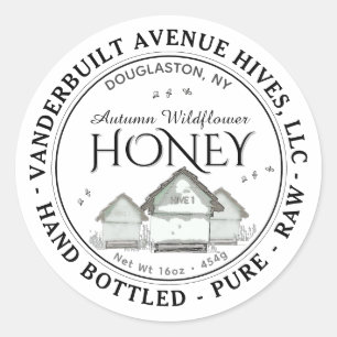 Rauw Autumn Wildflower Honey Hives Little Bees Cla Ronde Sticker