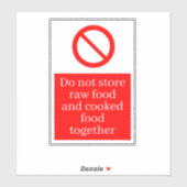 Rauw voedsel / gekookt voedsel sticker (Vel)