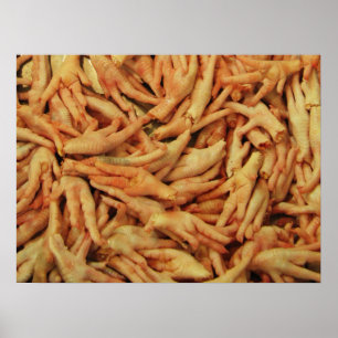 Rauwe kippenfeet poster