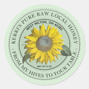 Rauwe lokale honing van mijn bijenkorven naar je t ronde sticker