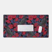 Ravages et roses avec des feuilles bleu foncé (Clavier et souris)