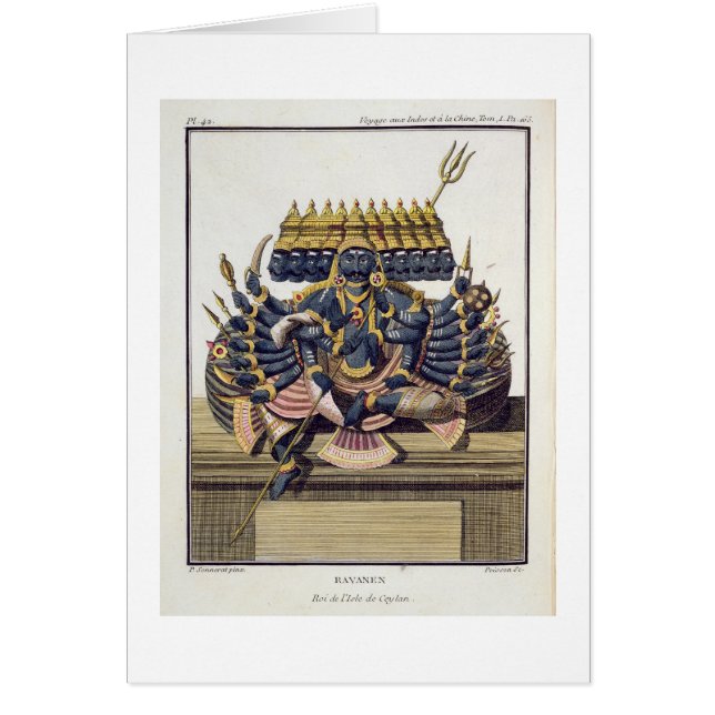 Ravana, demonenkoning Ceylon, uit 'Voyage aux Ind' (Voorkant)