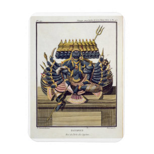 Ravana, demonenkoning Ceylon, uit 'Voyage aux Ind' Magneet