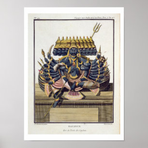 Ravana, demonenkoning Ceylon, uit 'Voyage aux Ind' Poster