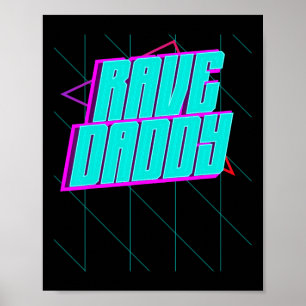 Rave Daddy House Muziek Techno Muziek Rave Party F Poster