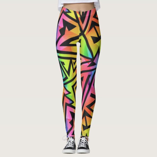Rave EDM Rainbow Leggings (Voorkant)