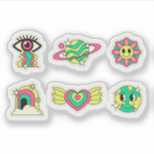 Rave-feest sticker set (Voorkant)
