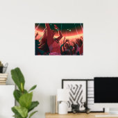 Rave girl onder de sterren poster (Thuiskantoor)