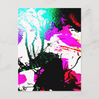 Rave neon party abstract briefkaart