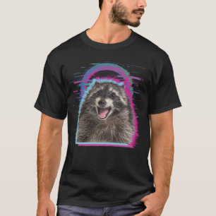Rave Raccoon DJ Tech House Underground Music Retro T-shirt