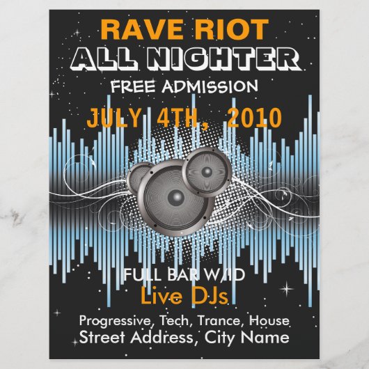 Rave Riot Music Flyer (Voorkant)